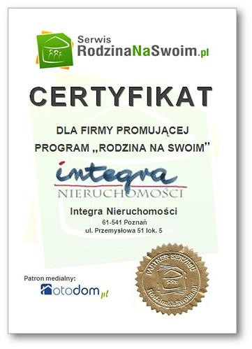 Certyfikat Integra Nieruchomości